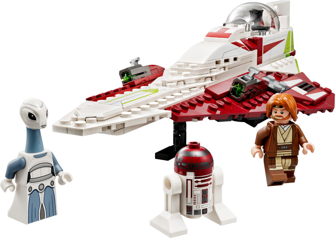 Zestaw Lego Star Wars. Zawiera statek, figurki Jedi i obcego.