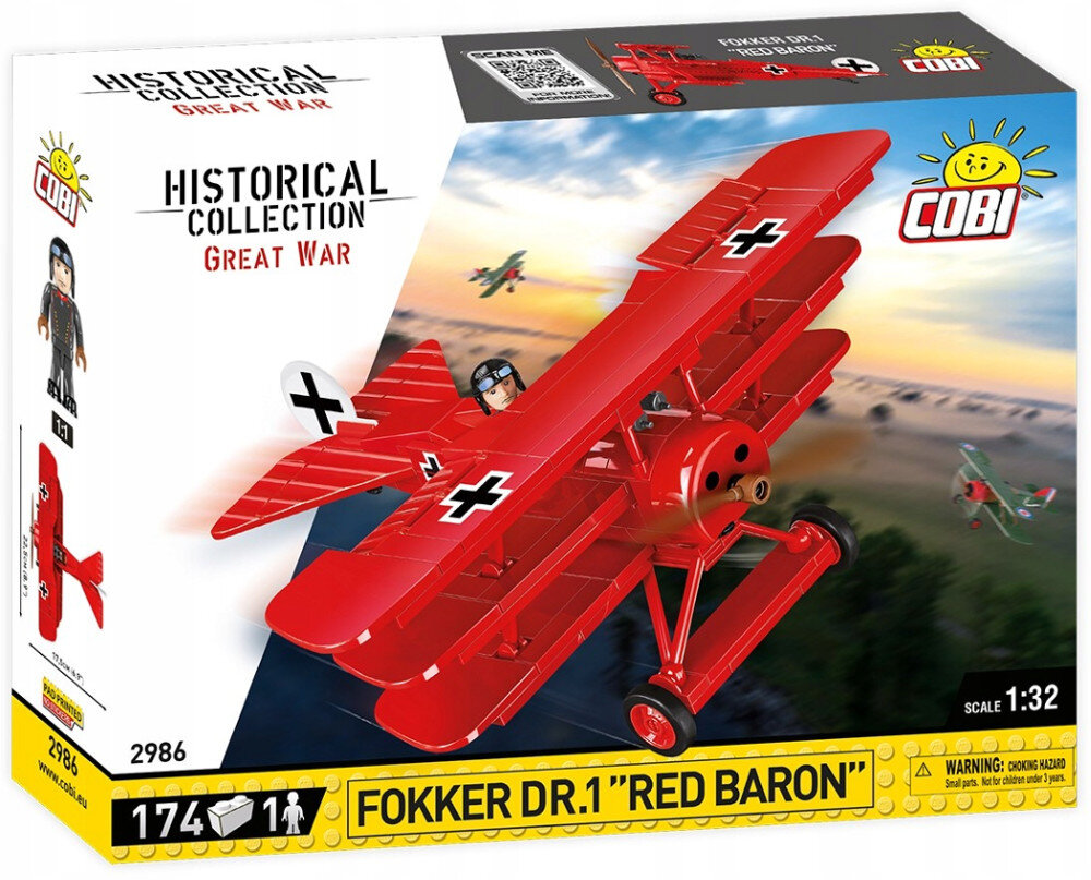 Klocki COBI Historical Collection: Great War - Fokker Dr.1 Red Baron 2986