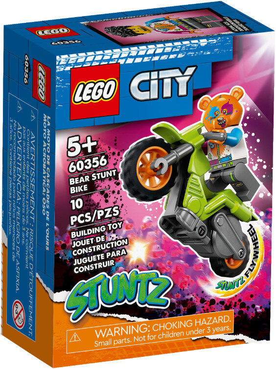 Klocki LEGO City - Motocykl kaskaderski z niedźwiedziem 60356