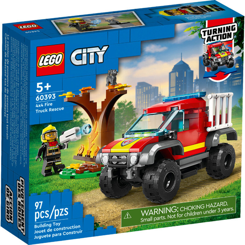 Klocki LEGO City - Wóz strażacki 4x4 – misja ratunkowa 60393