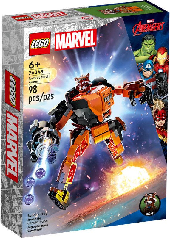 Klocki LEGO Marvel - Mechaniczna zbroja Rocketa 76243