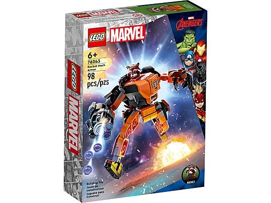 Klocki LEGO Marvel - Mechaniczna zbroja Rocketa 76243