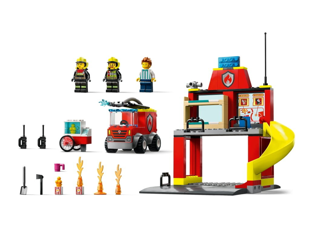 Klocki LEGO City - Remiza strażacka i wóz strażacki (60375)