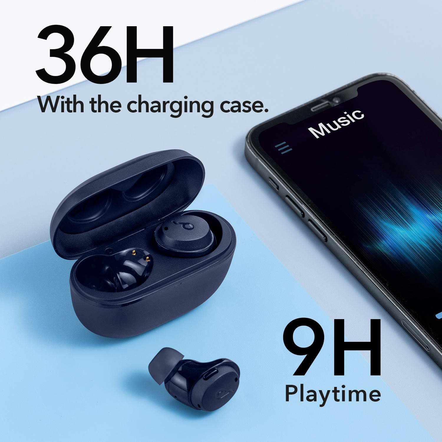 SOUNDCORE BY ANKER Dot 3i V2, In-ear Kopfhörer Bluetooth Blue