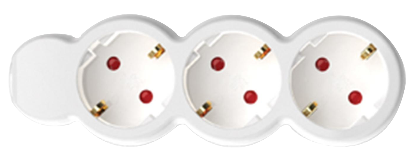 HOME NV 3-5/WH/1,5 3-as hálózati elosztó, 5 méter, 3x1,5mm2, fehér