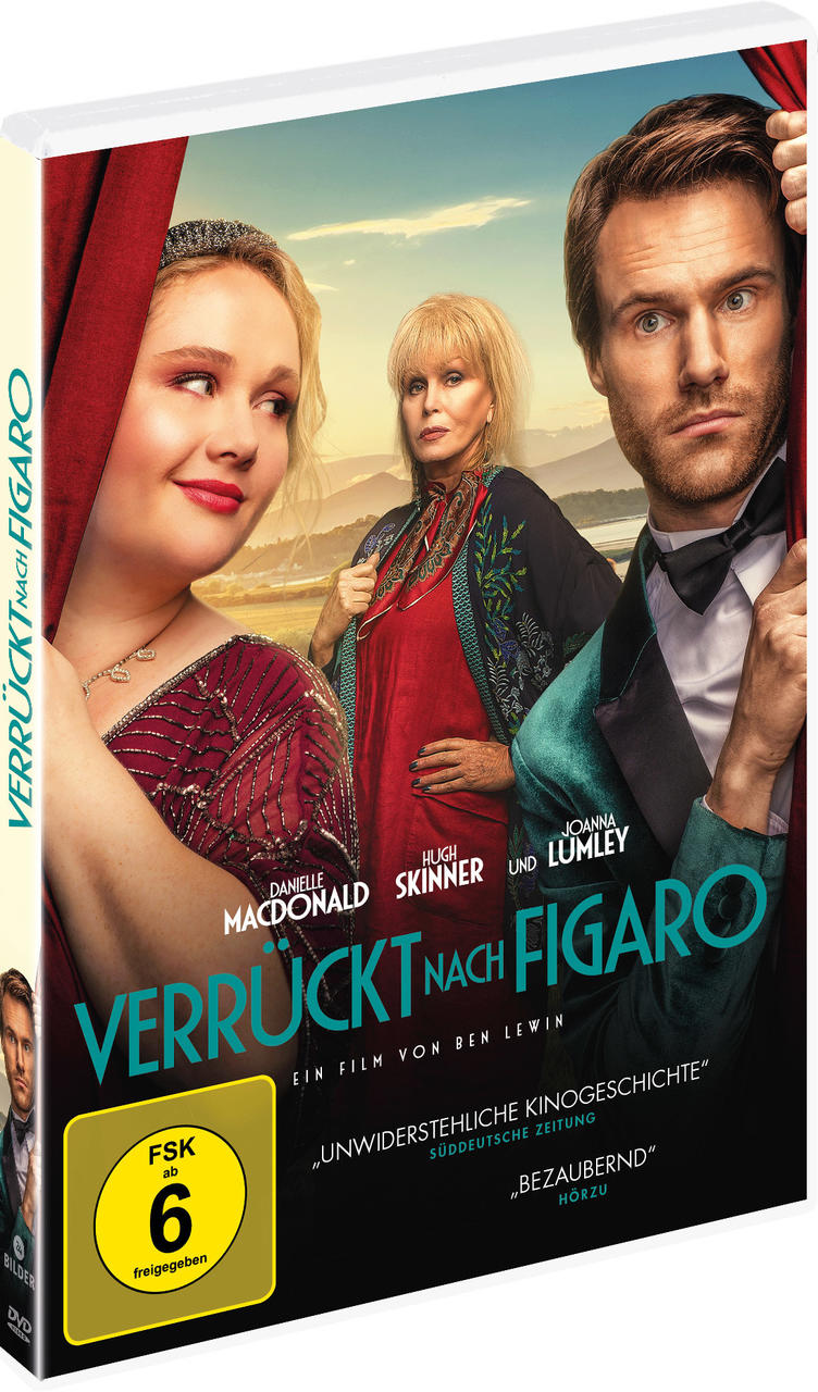 DVD-Cover des Films 'Verückt nach Figaro' mit drei Personen. Es hat ein Altersfreigabeetikett.