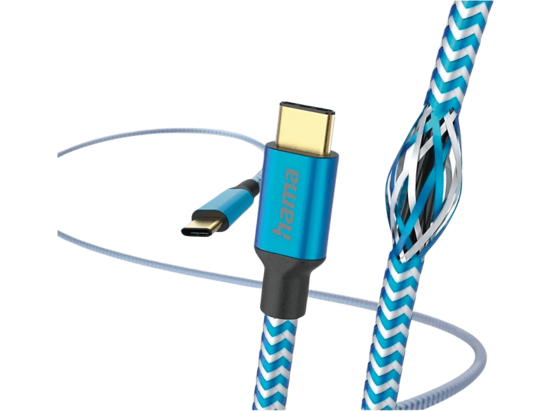 Hama Usb-c Naar Usb-c-kabel Reflective 1.5 M Blauw (201557)