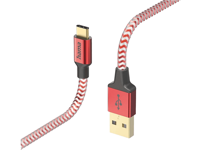 Hama Câble Usb-a Vers Usb-c Reflective 1.5 M Rouge (201559)