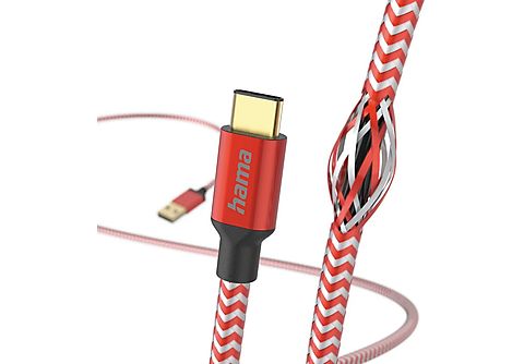 HAMA USB-A naar USB-C-kabel Reflective 1.5 m Rood (201559)