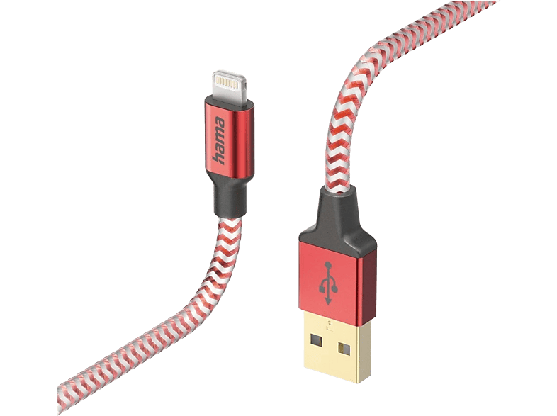 Hama Usb-a Naar Lightning-kabel Reflective 1.5 M Rood (201554)