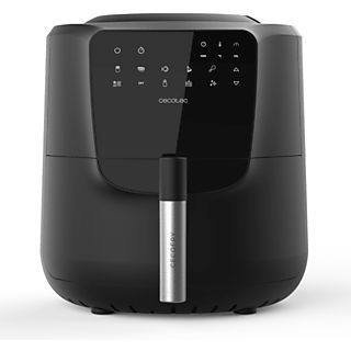 Freidora de aire - Cecotec Cecofry Rain M, 1550 W, 5.5L, Pulverización automática de aceite, 8 menús, Autolimpieza, Negro