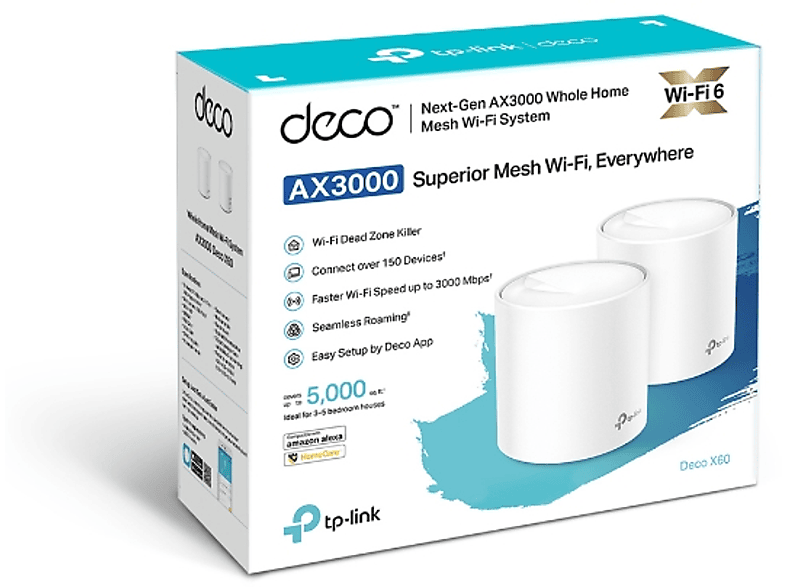 TP-LINK Deco X60 3000 MBPS Ev Wi-Fi 6 Sistemi İkili Paket_1