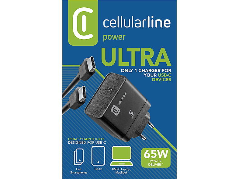 CELLULARLINE PD 65W USB-C Şarj Kiti Siyah_1