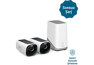 ANKER Eufy Security S330 Eufycam 3 Kablosuz Akıllı Güvenlik ve Kamera Sistemi 2 Kamera 1 Ana Ünite Kiti