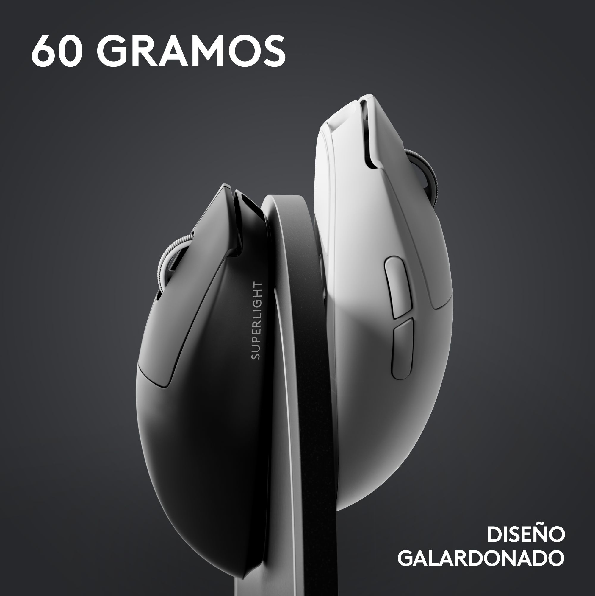 Dos ratones de ordenador, negro y blanco, uno al lado del otro.