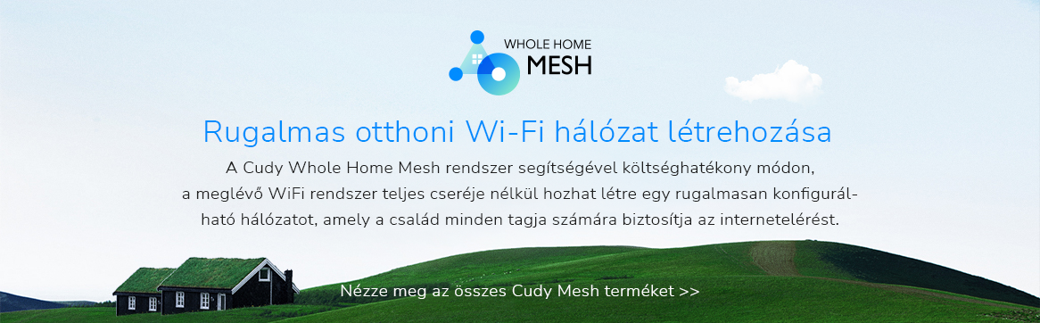 Tájkép két házzal és szöveg a Wi-Fi hálózat létrehozásáról.
