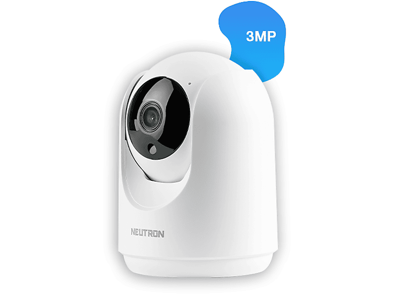 NEUTRON 360 Derece Dönebilen 3MP Kızılötesi Gece Görüşlü IP HD 1080p Wifi Ev Güvenlik Kamerası Beyaz_3