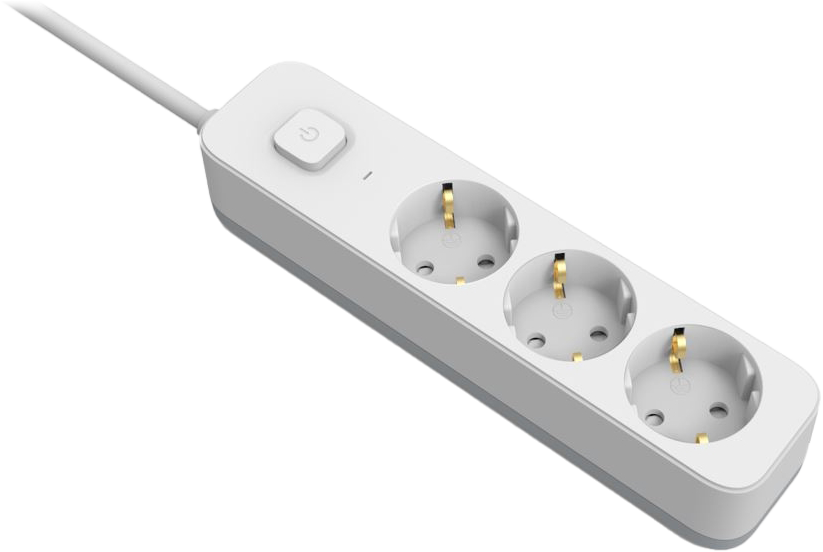 ENTAC D2 3-as hálózati elosztó kapcsolóval, 1.5 méter, 3x1,5mm2, fehér (ESES1.5G3-1.5-SW)