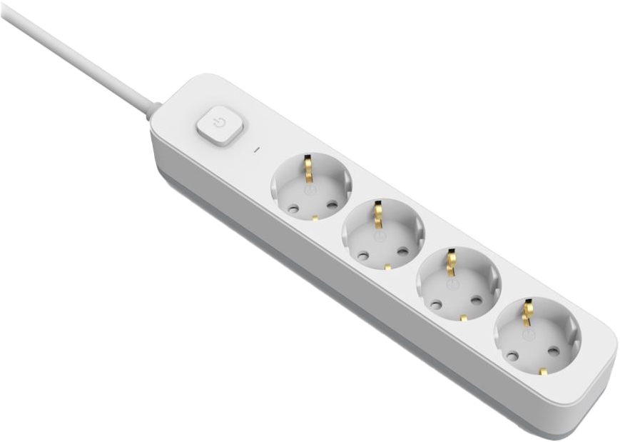 ENTAC D2 4-es hálózati elosztó kapcsolóval, 1.5 méter, 3x1,5mm2, fehér (ESES1.5G4-1.5-SW)
