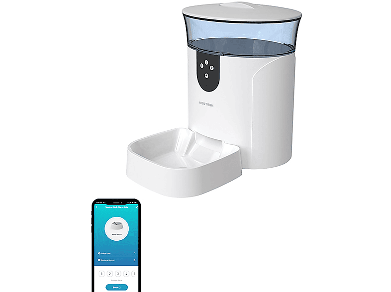 NEUTRON Ses Kontrollü Wifi Destekli 7 Litre Akıllı Mama Kabı Beyaz_3