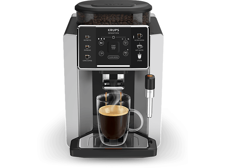 KRUPS EA910E10 Sensation Automata eszpresszógép, 1450 W, ezüst/fekete