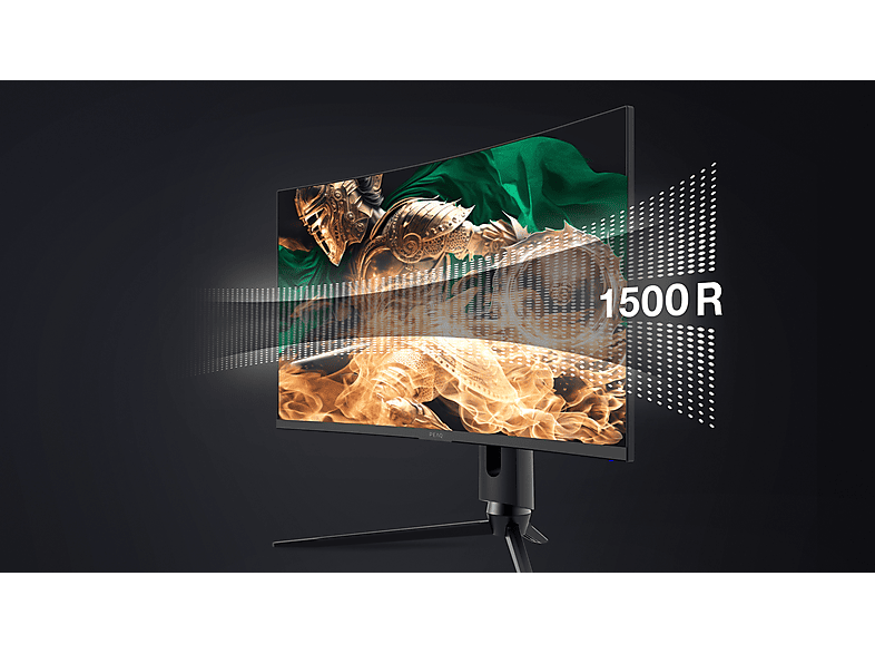 PEAQ PMO G271CQK Curved Gaming Monitor, 27 Zoll WQHD, 165Hz, 1ms