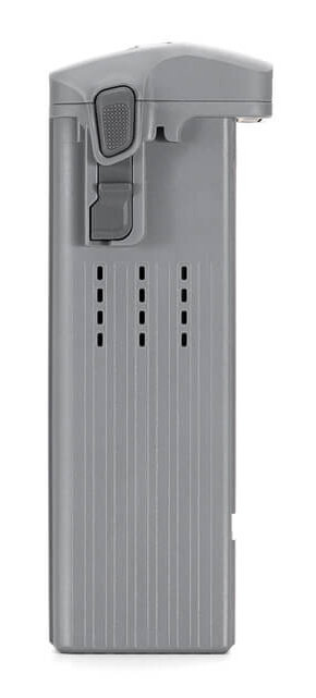 Szara bateria z przyciskiem, otworami wentylacyjnymi i uchwytem.