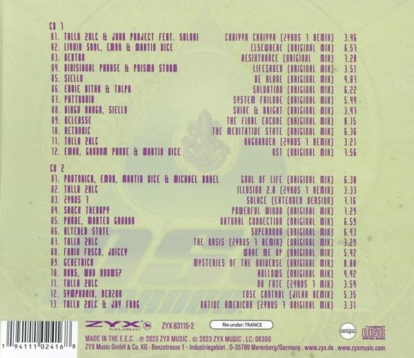 CD-Cover mit einer Liste von Songs und Text in mehreren Farben. ZYX Music Logo ist sichtbar.