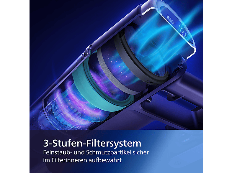 PHILIPS XC3031/01 3000 Series Laufzeit bis zu 60 Min., kabellos, Akkusauger, Stielsauger, Akkubetrieb, 25,2 Volt
