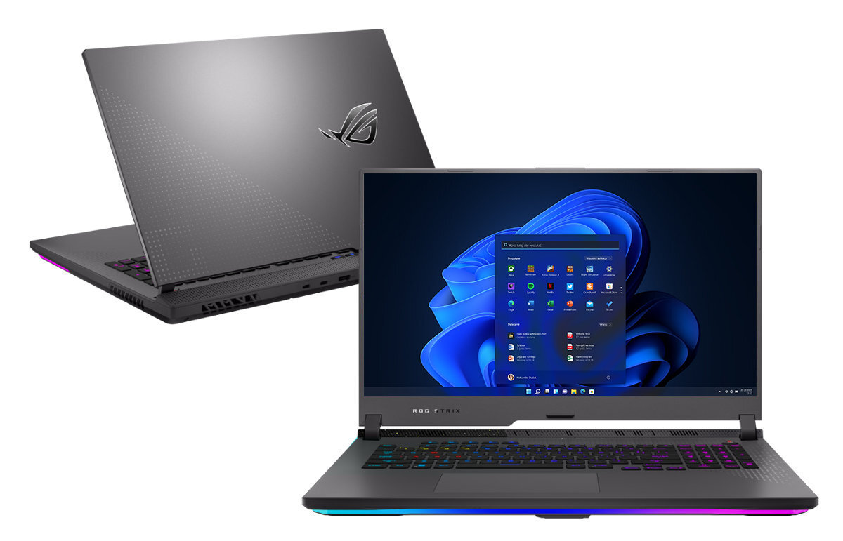 Laptop ASUS ROG Strix G17 (2022) G713RC-HX057W FHD Ryzen 7 6800H/16GB/512GB SSD/RTX3050 4GB/Win11H Szary (Eclipse Gray)