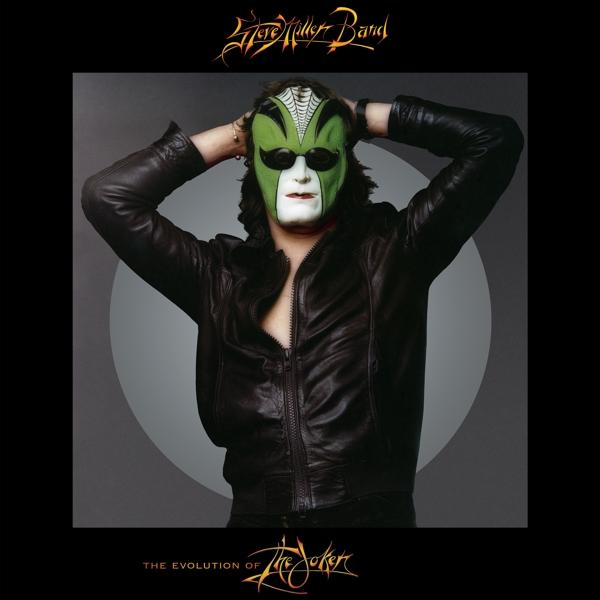 A Steve Miller Band 'The Joker' albumának borítója. Zöld maszkos, fekete bőrruhás férfi.
