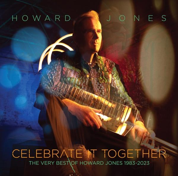 Albumcover von 'Celebrate It Together' mit einem Mann am Keyboard, beleuchtet von Neonlichtern.