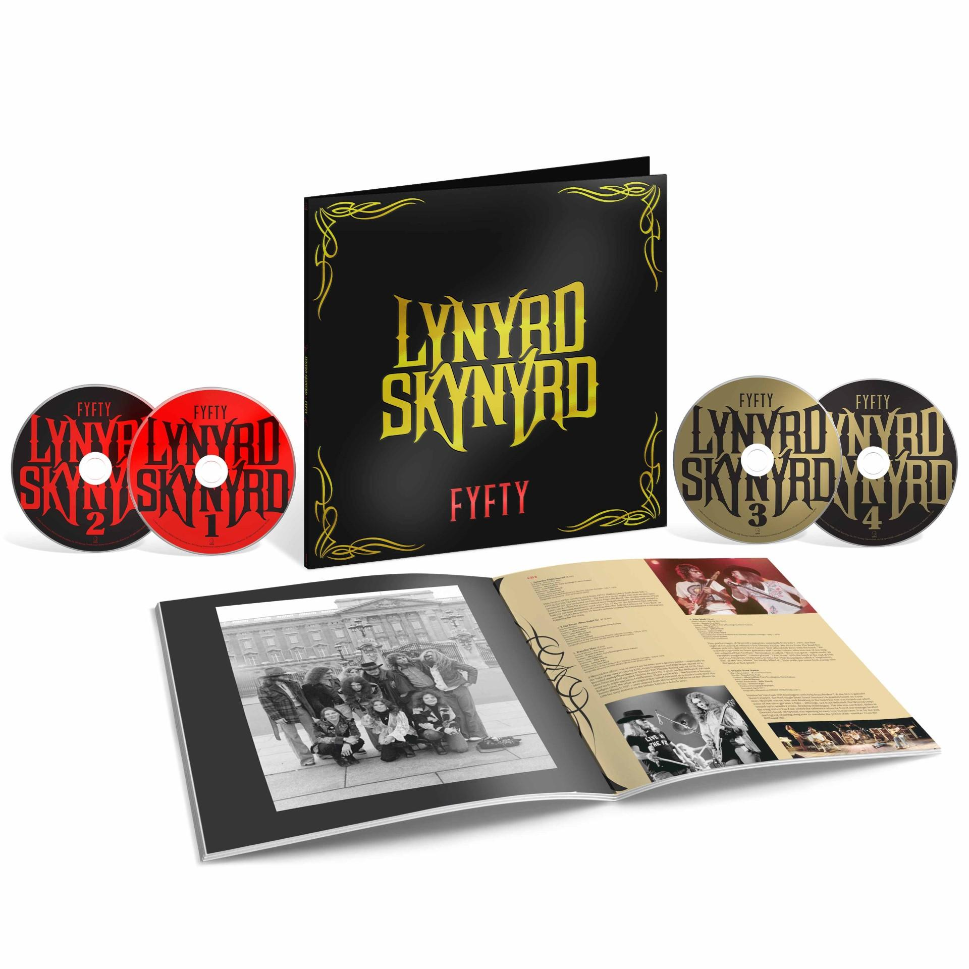 Ein Lynyrd Skynyrd Musikset mit CDs und einem Booklet wird angezeigt.