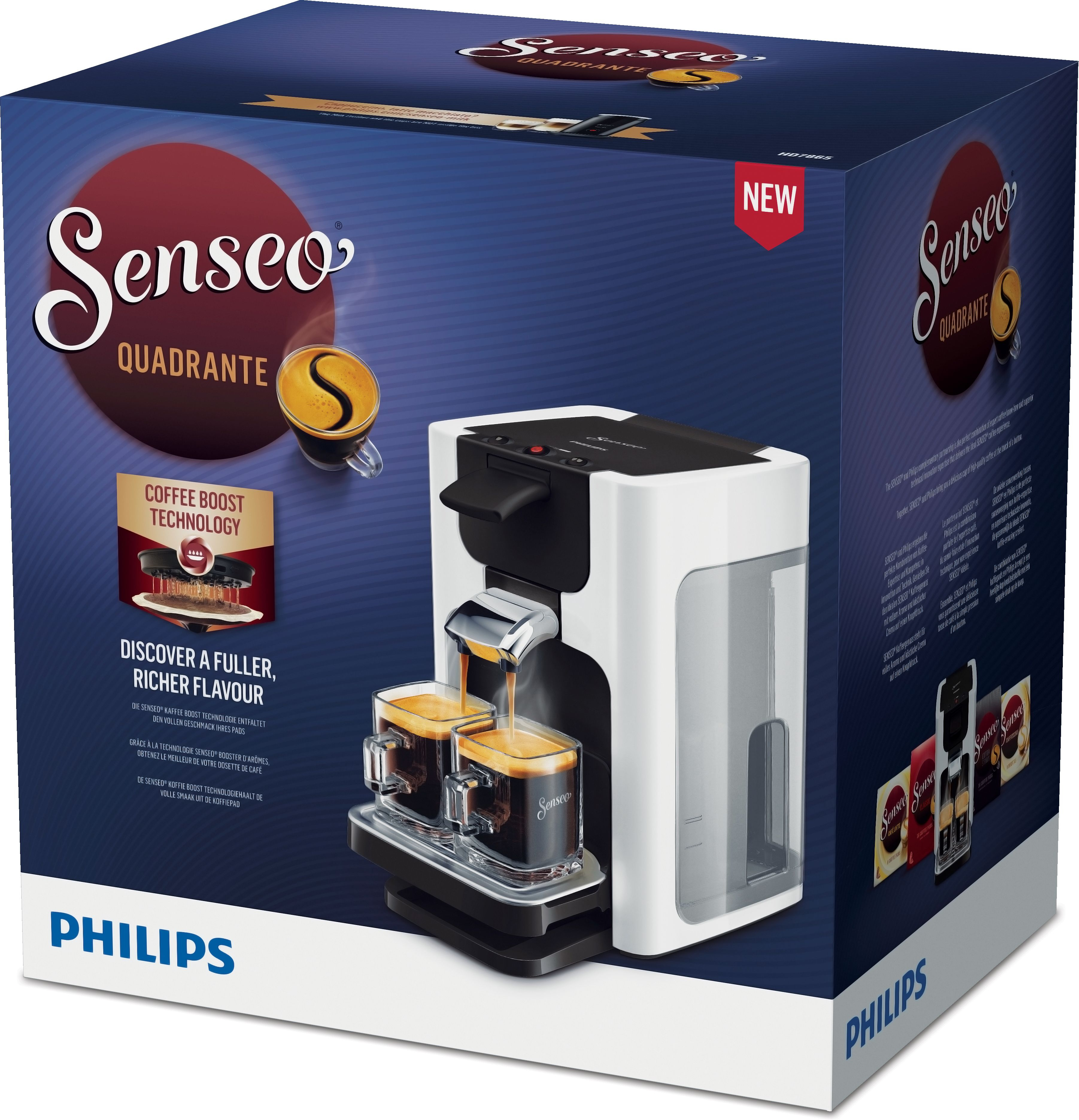 PHILIPS HD7865/00 SENSEO® Quadrante Padmaschine, Weiß
