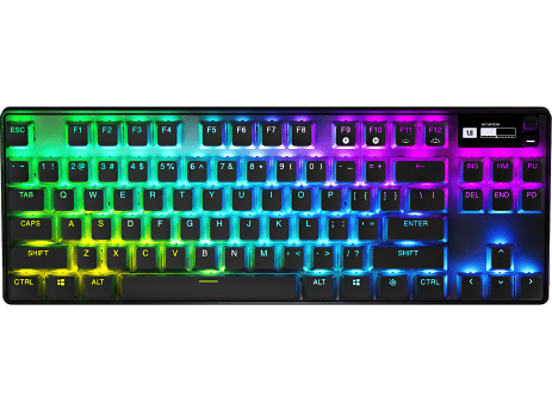 SbocKeeb 96% Kabellose Gaming Tastatur, Leise Membran Mit Mechanischem Gefühl, Ziffernblock, QWERTY Amerikanisches Layout, Bluetooth/2.4G/USB RGB Cremige L98-Black