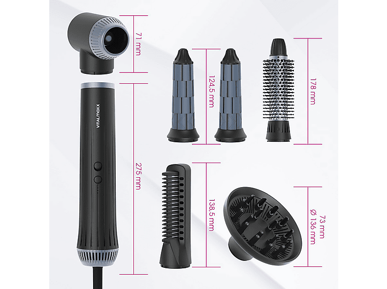 Vitalmaxx 12750 Air Curler Plus Haarstyler Grau, 1500 Watt, 9 Aufsätze — Foto 2 von 5