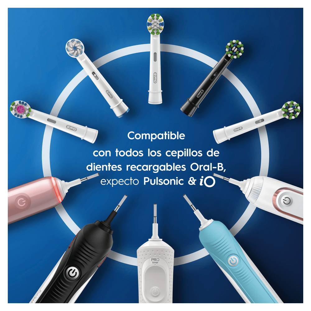 Cabezales de cepillos de dientes eléctricos en círculo, colores.