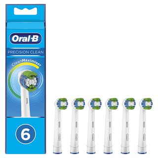 Recambio para cepillo dental - Oral-B, Precision Clean, con Tecnología CleanMaximiser, Pack De 6, blanco