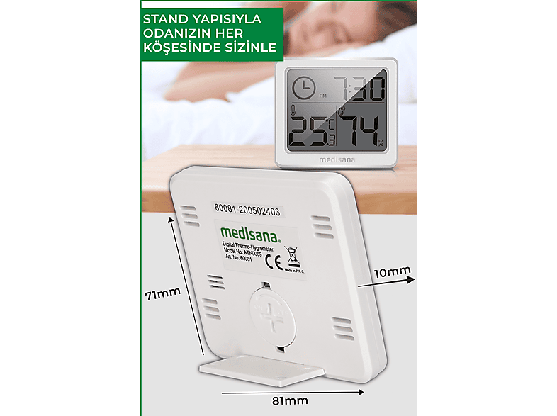 MEDISANA 60081 Nem Ölçer Beyaz_1