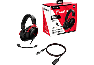 HYPERX Cloud III Red Headset 727A9AA Kablolu Kulak Üstü Kulaklık Siyah Kırmızı_1