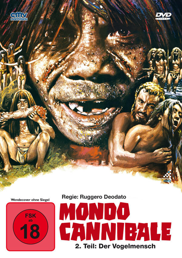 Filmposter mit großem Gesicht, mehreren Figuren und Text auf Deutsch.