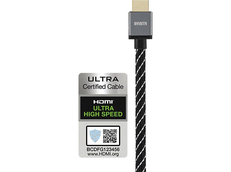 Cable HDMI - Hama 00127171 , resistente, 8K, Ultra HD, 1 metro, Color Gris