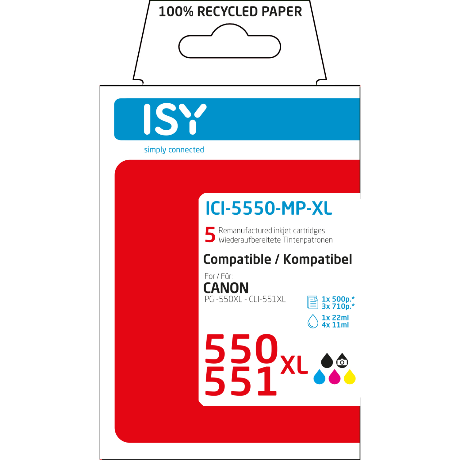 ISY Multipack 5 Canon 550xl+551xl