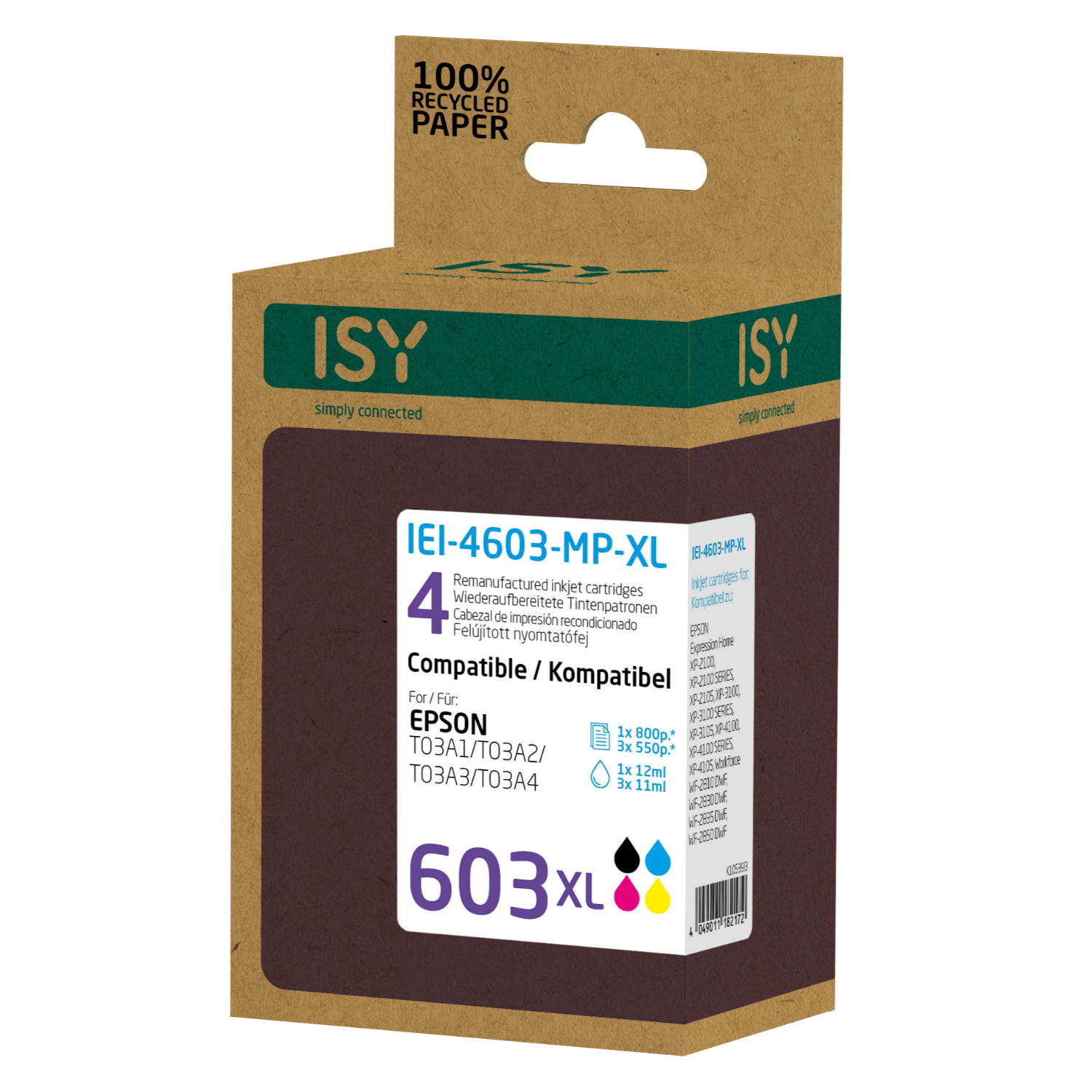 ISY Multipack 4 Epson 603xl Bcmy