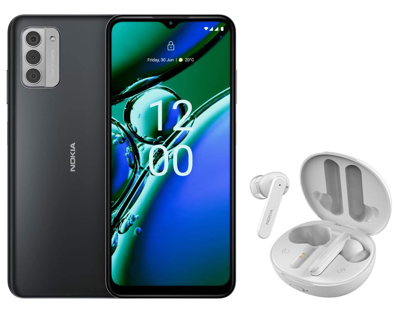 Smartfon NOKIA G42 5G TA-1581 DS 6/128GB Szary + słuchawki bezprzewodowe TWS-731 Biały