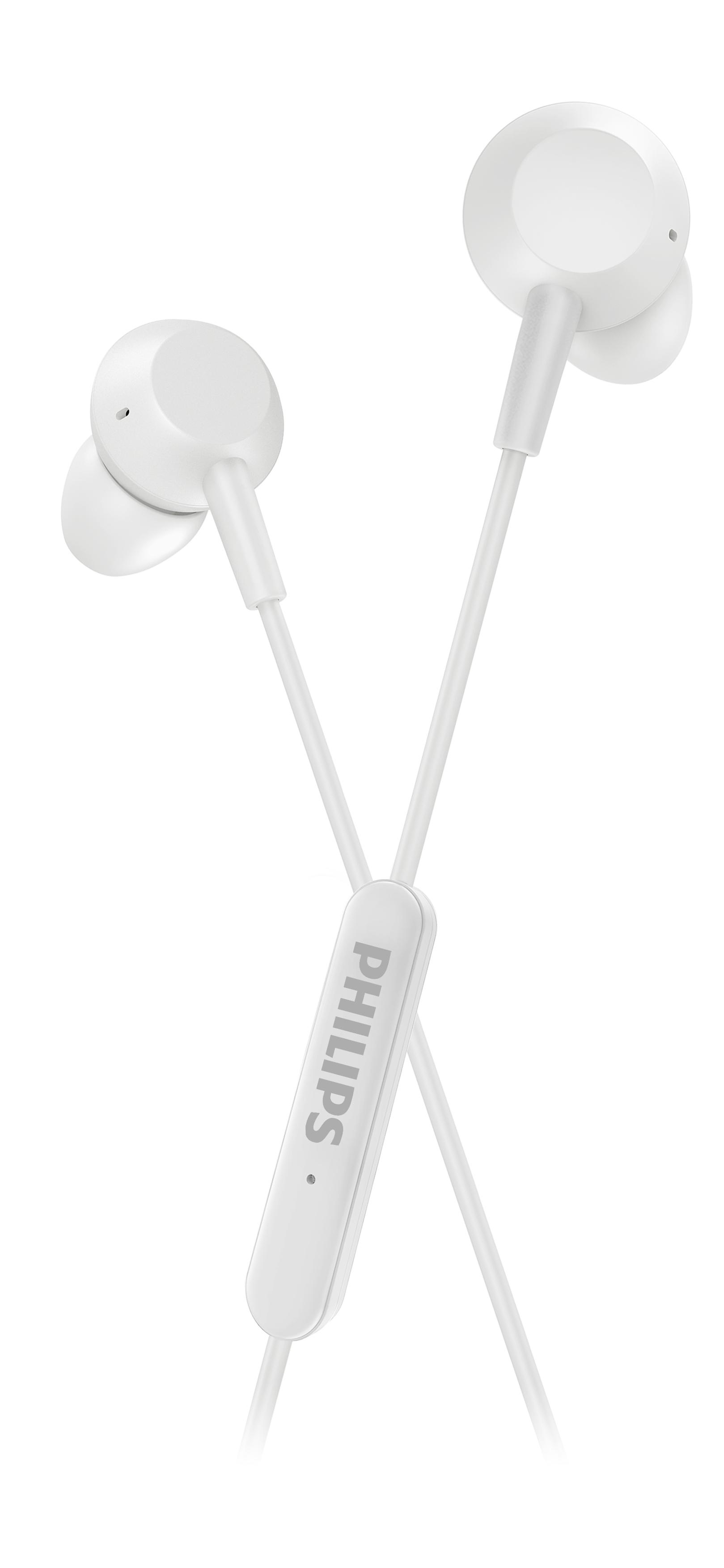 Weiße Philips Kopfhörer mit weißem Kabel.
