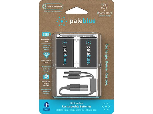 PALE BLUE 9V USB-C 2pcs - Akku (Schwarz)