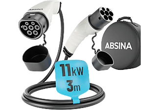 ABSINA Elektromos autó töltőkábel 11kW, 16A, 3 fázisú, 3m (52-231-1004)