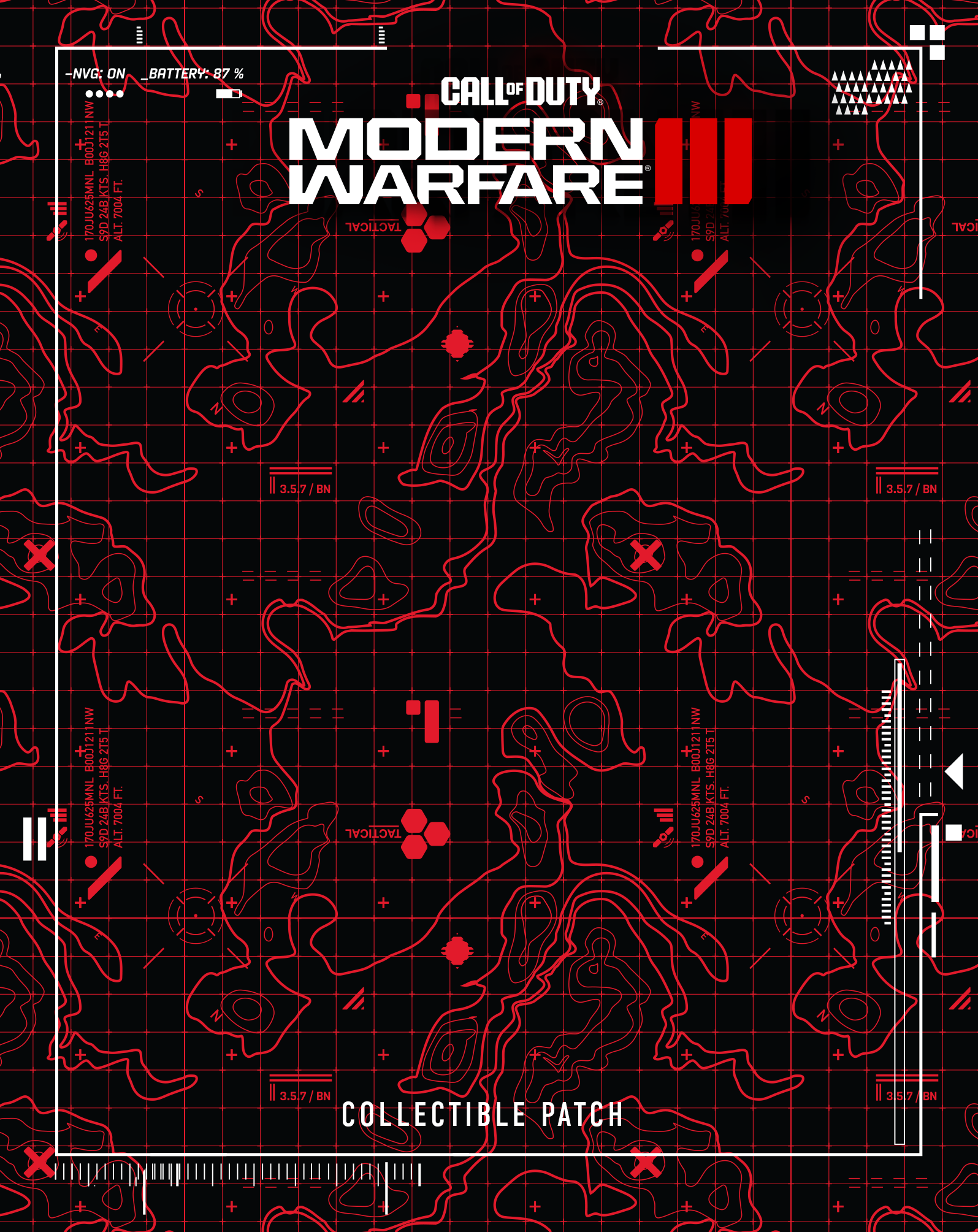 Call of Duty: Modern Warfare Sammelpatch mit Kartendesign.