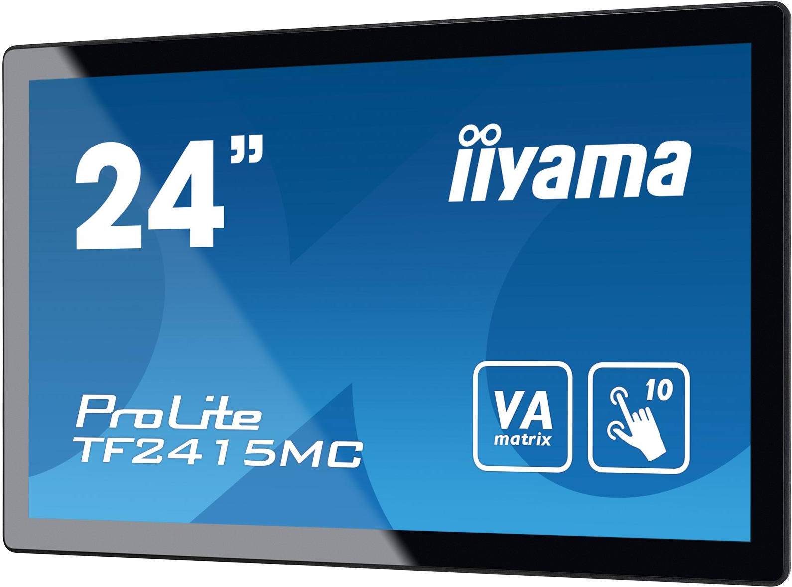 24-Zoll Iiyama ProLite Touchscreen-Monitor mit blauem Hintergrund.
